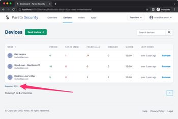 Automate Compliance with Pareto Security CSV Export