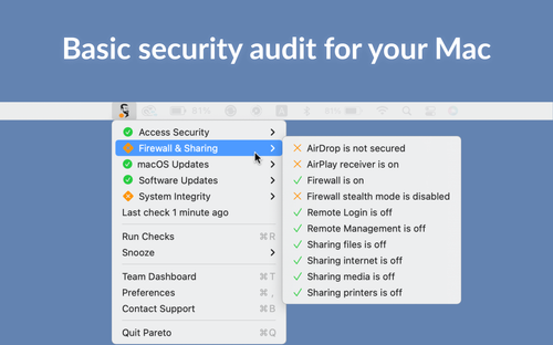 Pareto Security macOS app screenshot