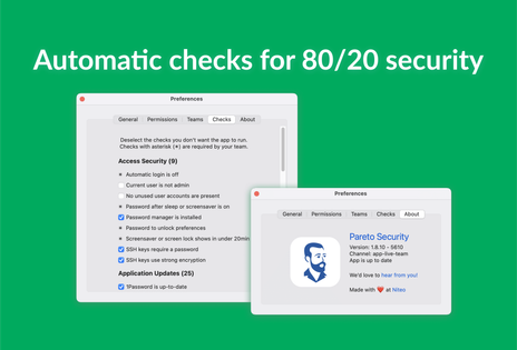 Pareto Security macOS app Settings screenshot