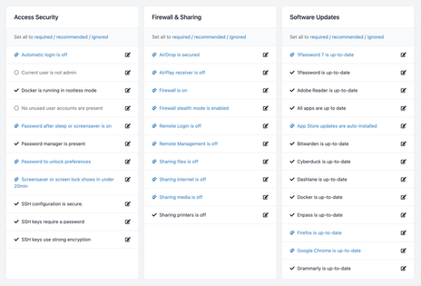 Pareto Security Checks