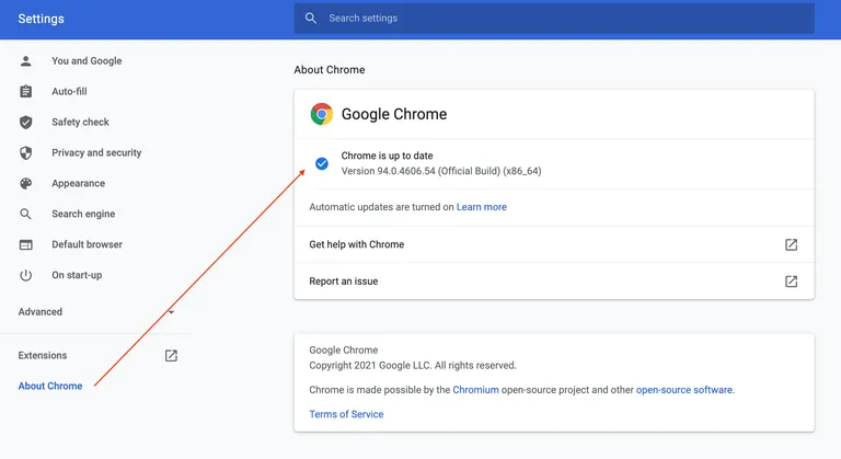 Chrome update
