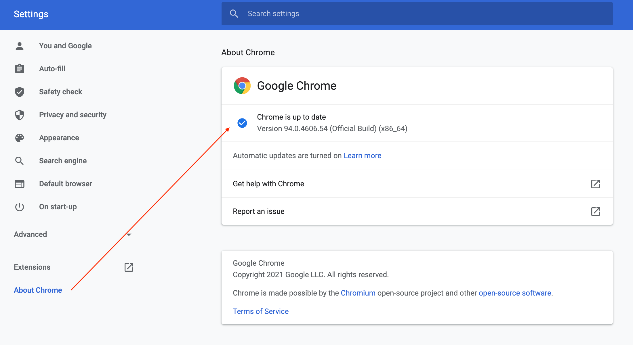 Chrome update