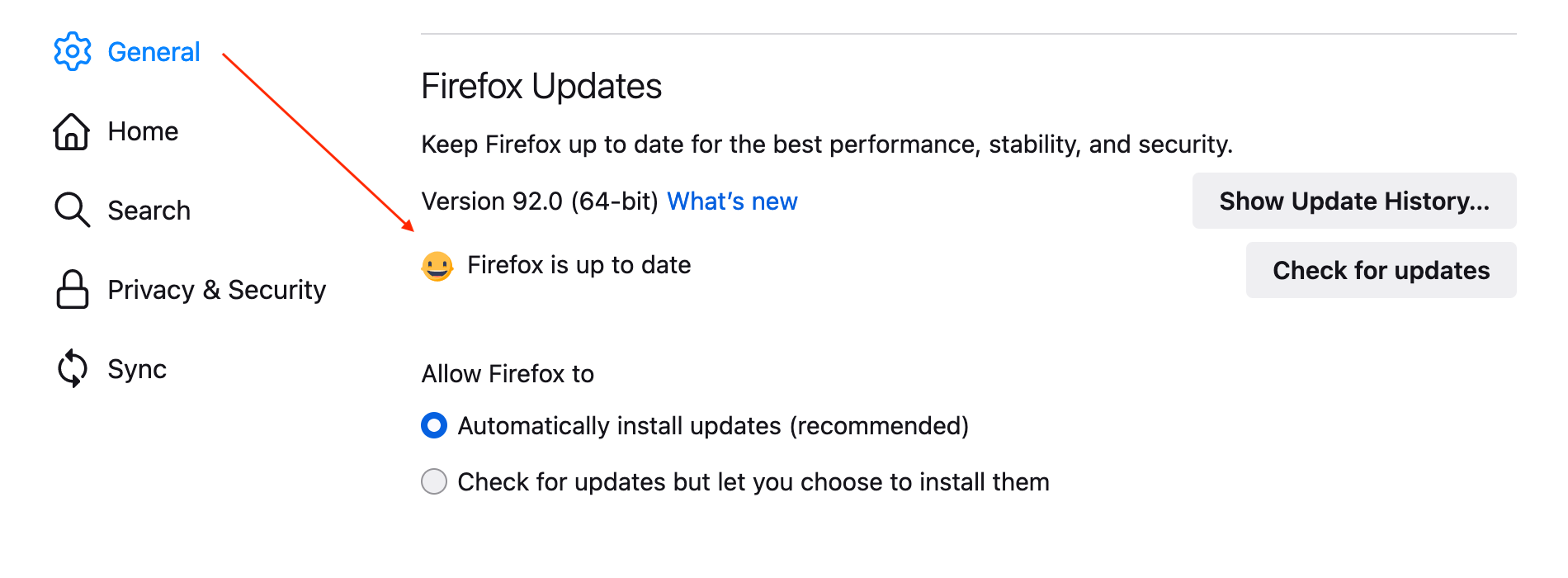 Firefox update