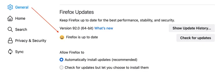 Firefox update