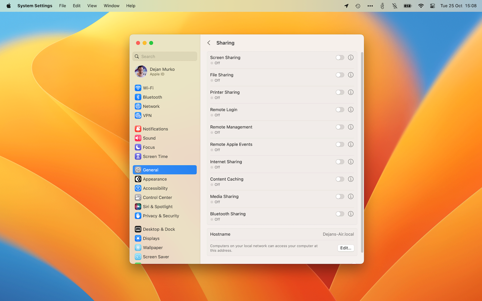 Sharing files is off