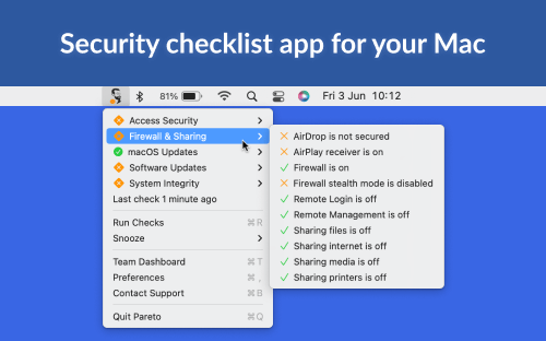 Pareto Security Macos app screenshot